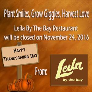 Happy Thanksgiving from Leila By The Bay 